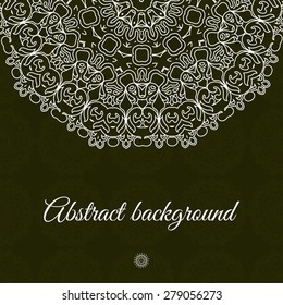 Vector background. Greeting frame. Decorative vintage element. Ornate decor with place for text. Card for you in retro style