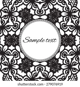 Vector background. Greeting frame. Decorative vintage element. Ornate decor with place for text. Card for you in retro style