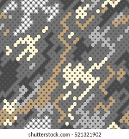 vector background of grey digital camoflage pattern