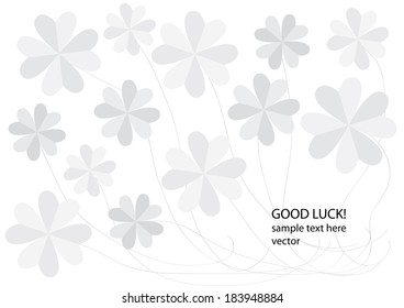 vector background with grey paper clovers