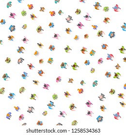 Vector background. A group of social people. Top view. Crowding people. View from above. 