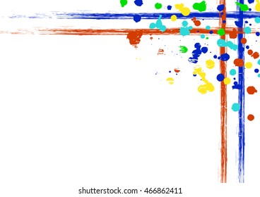 Vector background. Grunge colorful template with brushstrokes, splash, blots with space for text. Graphic illustration.  