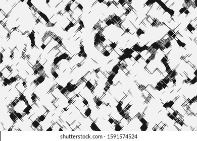 Vector background in grunge style, black scratches and stains on gray.