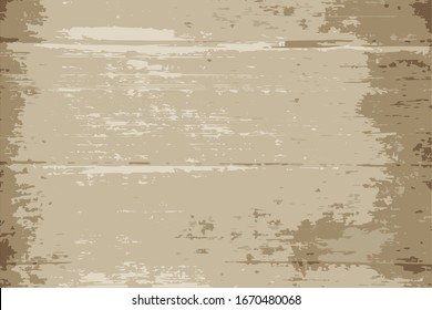 Vector background in grunge style, old boards, brown scuffs and scratches