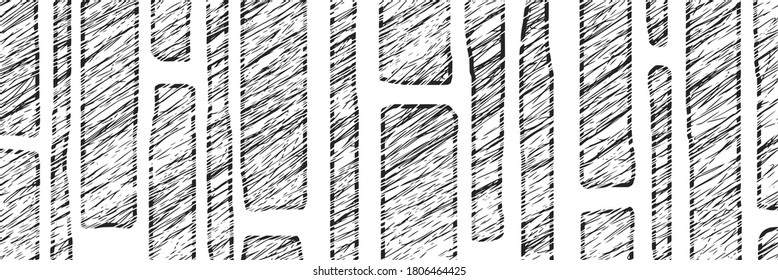 Vector background in grunge style. Shapeless rectangles, pencil drawing.