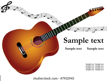 vector background with guitar