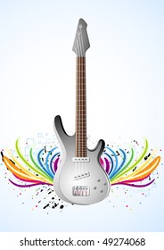 Vector background with guitar; clip-art