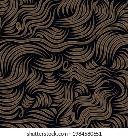 Vector background of hair strands, waves, curls. Hair, an ornament of smooth lines. Scalable ornament.