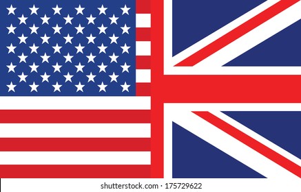 vector background of half us and uk flag