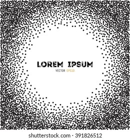 Vector background with halftone dots. Vector template for your text. Explosion of confetti circles.Template for your design, invitation, logos, web, card, 