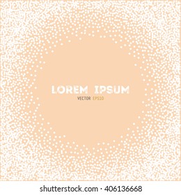 Vector background with halftone dots. Vector template for your text. Explosion of confetti circles.Template for your design, invitation, logos, web, card, 