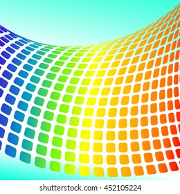 Vector background with halftone rainbow for your design