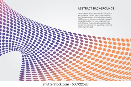 Vector background with halftone rainbow for your design