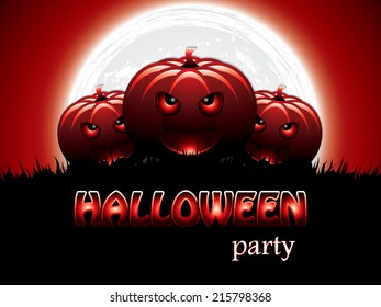 Vector background to Halloween with funny pumpkins 