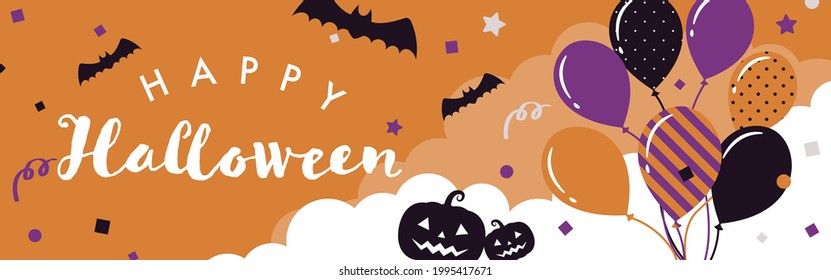 vector background with halloween illustrations for banners, cards, flyers, social media wallpapers, etc.