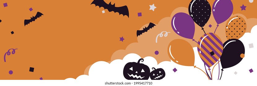 vector background with halloween illustrations for banners, cards, flyers, social media wallpapers, etc.