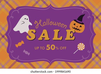 vector background with halloween illustrations for banners, cards, flyers, social media wallpapers, etc.