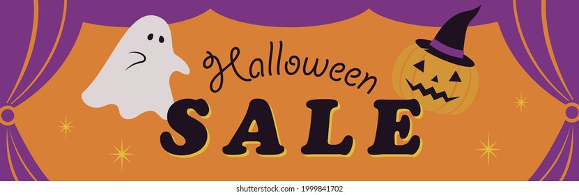 vector background with halloween illustrations for banners, cards, flyers, social media wallpapers, etc.