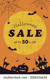 vector background with halloween illustrations for banners, cards, flyers, social media wallpapers, etc.