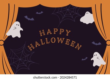 vector background with halloween illustrations for banners, cards, flyers, social media wallpapers, etc.