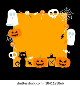 Vector background of Halloween related objects and creatures