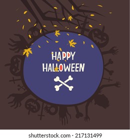 Vector background for Halloween or Zombie party. Dark background with black shadows and space for text 