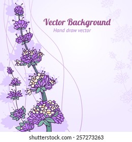 Vector background. Hand draw flowers.
