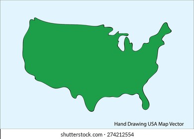 vector background of hand drawing of  usa map