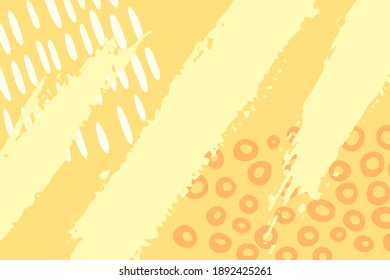 Vector background with hand drawn abstract texture, line and dot elements. Trendy bright design.
