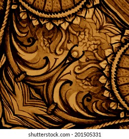 Vector background. Hand drawn abstract background. Decorative retro banner. Card or invitation. Vintage decorative elements. Floral ornament. Islam, arabic, indian, ottoman motifs.