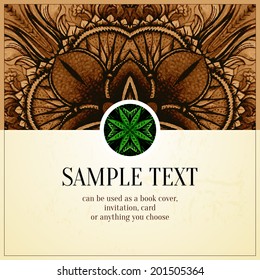 Vector background. Hand drawn abstract background. Decorative retro banner. Card or invitation. Vintage decorative elements. Floral ornament. Islam, arabic, indian, ottoman motifs.