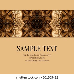 Vector background. Hand drawn abstract background. Decorative retro banner. Card or invitation. Vintage decorative elements. Floral ornament. Islam, arabic, indian, ottoman motifs.