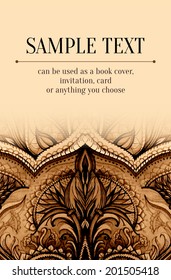 Vector background. Hand drawn abstract background. Decorative retro banner. Card or invitation. Vintage decorative elements. Floral ornament. Islam, arabic, indian, ottoman motifs.