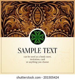 Vector background. Hand drawn abstract background. Decorative retro banner. Card or invitation. Vintage decorative elements. Floral ornament. Islam, arabic, indian, ottoman motifs.