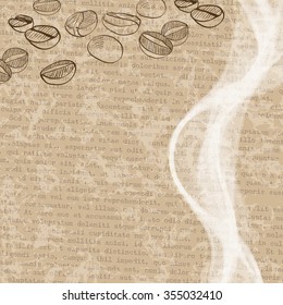 Vector background with hand drawn coffee beans