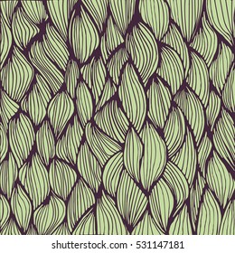 Vector background with hand drawn curly doodle waves