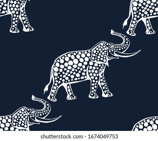 Vector background hand drawn doodle elephant. Hand drawn ink illustration. Modern ornamental decorative background. Vector pattern. Print for textile, cloth, wallpaper, scrapbooking