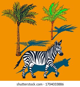 Vector background hand drawn doodle zebra. Hand drawn ink illustration. Modern ornamental decorative background. Vector pattern. Print for textile, cloth, wallpaper, scrapbooking