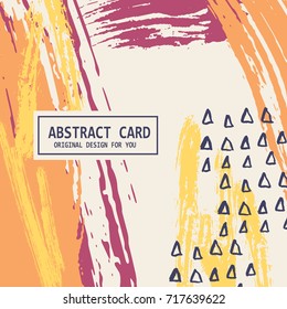 Vector background with hand drawn elements. Trendy texture with brush strokes. Modern abstract style banner