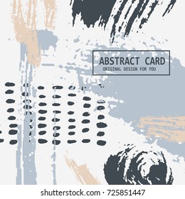 Vector background with hand drawn elements. Trendy texture with brush strokes. Modern abstract style banner