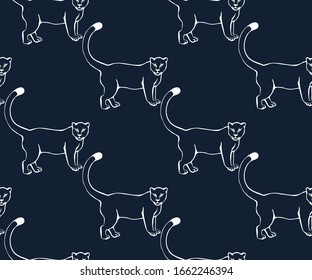 Vector background hand drawn exotic wild animals. Hand drawn ink illustration. Modern ornamental decorative background. Vector pattern. Print for textile, cloth, wallpaper, scrapbooking