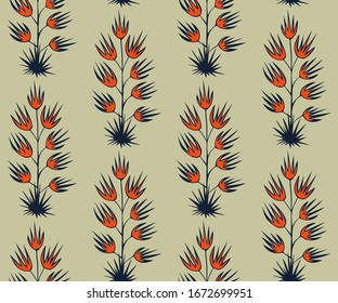 Planta exótica dibujada a mano por vectores. Ilustración de tinta dibujada a mano. Marco decorativo moderno. Patrón vectorial. Impresión para textiles, paños, papel pintado, rayado