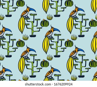 Vector background hand drawn exotic wild animals. Hand drawn ink illustration. Modern ornamental decorative background. Vector pattern. Print for textile, cloth, wallpaper, scrapbooking