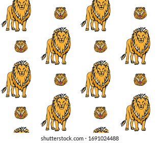 Vector background hand drawn exotic wild cat. Hand drawn ink illustration. Modern ornamental decorative background. Vector pattern. Print for textile, cloth, wallpaper, scrapbooking