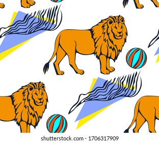 Vector background hand drawn exotic wild cat. Hand drawn ink illustration. Modern ornamental decorative background. Vector pattern. Print for textile, cloth, wallpaper, scrapbooking