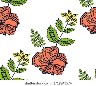 Vector background hand drawn exotic plant. Hand drawn ink illustration. Modern ornamental decorative background. Vector pattern. Print for textile, cloth, wallpaper, scrapbooking
