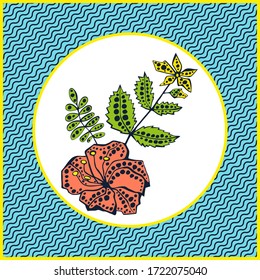 Vector background hand drawn exotic plant. Hand drawn ink illustration. Modern ornamental decorative background. Vector pattern. Print for textile, cloth, wallpaper, scrapbooking

