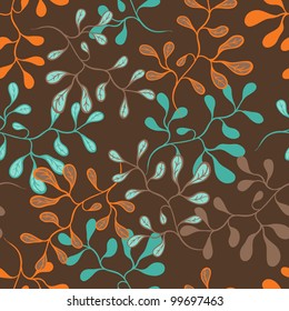 Vector background with hand drawn flowers. (Seamless Pattern)