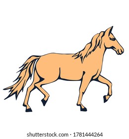 Vector background hand drawn horse. Hand drawn ink illustration. Modern ornamental decorative background. Print for textile, cloth, wallpaper, scrapbooking