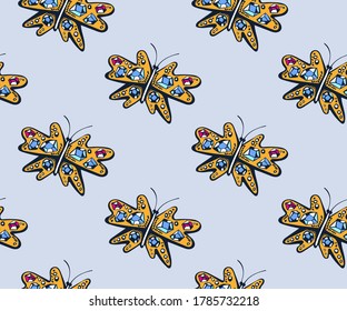 Vector background hand drawn jewelery. Hand drawn ink illustration. Modern ornamental decorative background. Vector pattern. Print for textile, cloth, wallpaper, scrapbooking